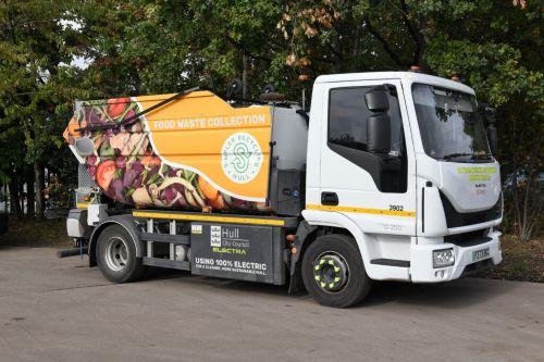 The new fully electric food waste collection vehicle